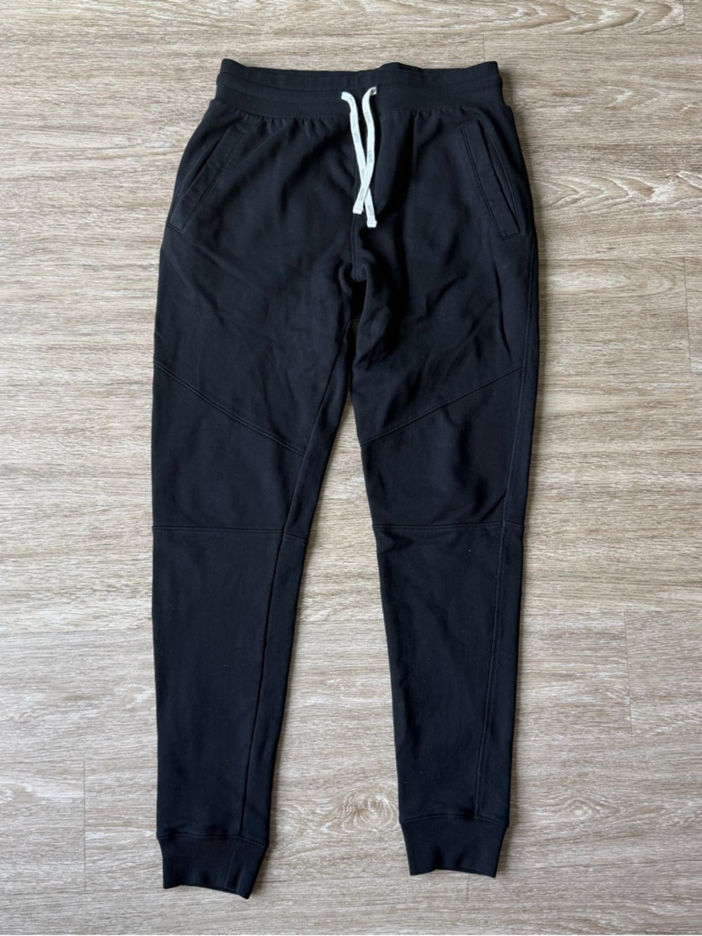 All Saints Black Slim Jogger Pants with White Drawstring